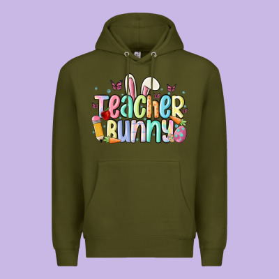 Teacher Bunny Premium Hoodie Designed By Maliassmallbusiness
