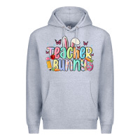Heather Grey teacher bunny Premium Hoodie - MaliasSmallBusiness