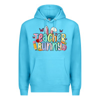 Ocean Blue teacher bunny Premium Hoodie - MaliasSmallBusiness