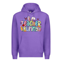 Purple teacher bunny Premium Hoodie - MaliasSmallBusiness
