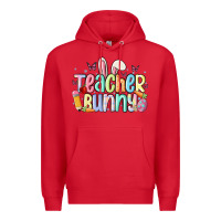 Red teacher bunny Premium Hoodie - MaliasSmallBusiness