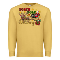 Antique Gold North Pole Delivery Santa Sleigh Premium Sweatshirt - Artiststas
