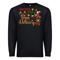 Black North Pole Delivery Santa Sleigh Premium Sweatshirt - Artiststas