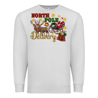 Dove Grey North Pole Delivery Santa Sleigh Premium Sweatshirt - Artiststas