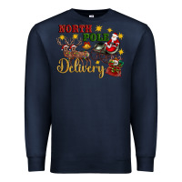 Navy North Pole Delivery Santa Sleigh Premium Sweatshirt - Artiststas