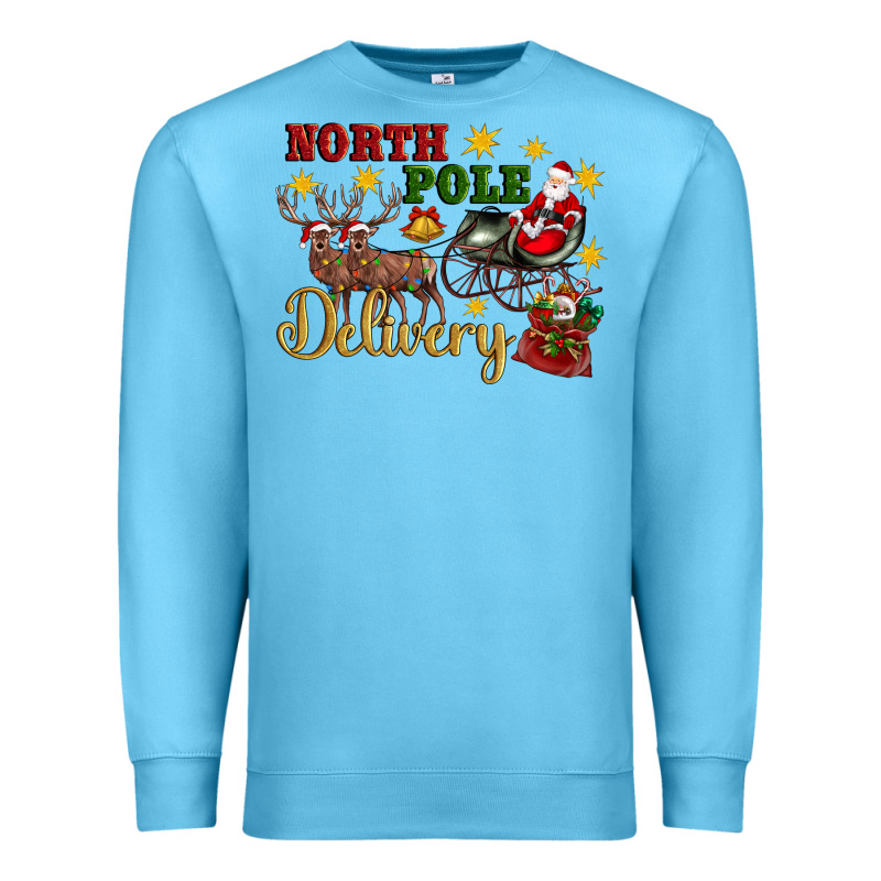 North Pole Delivery Santa Sleigh Premium Sweatshirt by Artiststas | Teevron