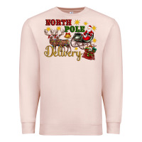 Pale Pink North Pole Delivery Santa Sleigh Premium Sweatshirt - Artiststas