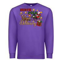 Purple North Pole Delivery Santa Sleigh Premium Sweatshirt - Artiststas