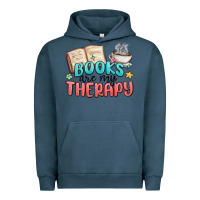 Pigment Midnight Navy books are my therapy Urban Hoodie - MaliasSmallBusiness