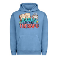 Pigment Pebble Blue books are my therapy Urban Hoodie - MaliasSmallBusiness