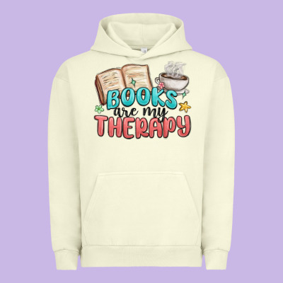 Books Are My Therapy Urban Hoodie Designed By Maliassmallbusiness