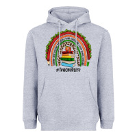 Heather Grey Christmas Teacherlife rainbow Heavyweight Hoodie - JahusDesignShop