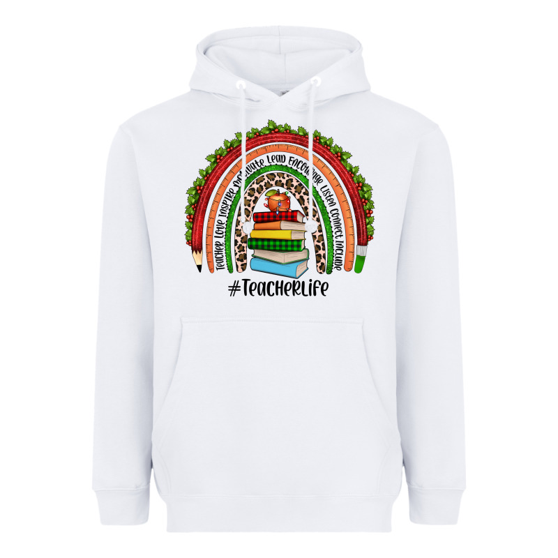 Christmas Teacherlife Rainbow Heavyweight Hoodie by JahusDesignShop | Teevron