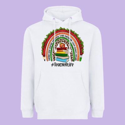 Christmas Teacherlife Rainbow Heavyweight Hoodie Designed By Jahusdesignshop