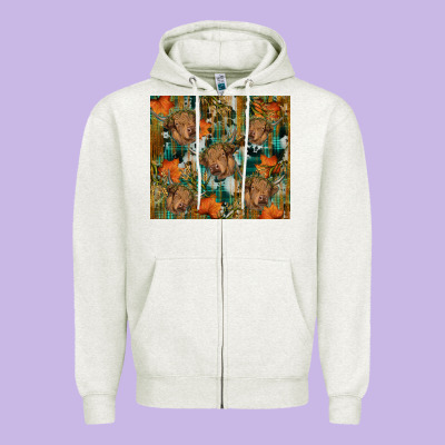 Fall Cowhide Highland Cow Tumbler Zipper Hoodie Designed By Ranaportraitstore