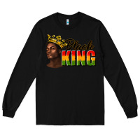 Black afro man black king Long Sleeve Tee - texasbilliewilder