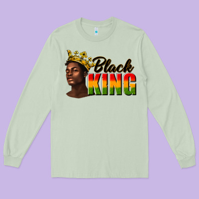 Long Sleeve Tee afro man black king