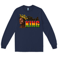 Navy afro man black king Long Sleeve Tee - texasbilliewilder