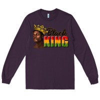 Plum afro man black king Long Sleeve Tee - texasbilliewilder