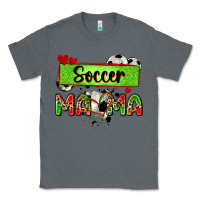 Charcoal Heather soccer mama with leopard Classic Tee - Zillion Design Studio