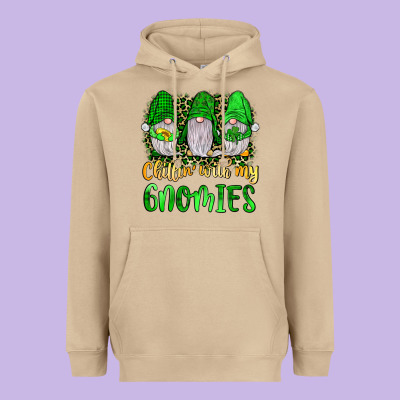 St Patrick S Chillin With My Gnomies Heavyweight Hoodie Designed By Jahusdesignshop