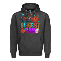 Charcoal Heather i will always be your biggest fan basketball Zipper Hoodie - Zillion Design Studio