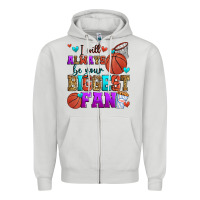 Dove Grey i will always be your biggest fan basketball Zipper Hoodie - Zillion Design Studio