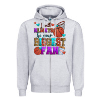 Heather Grey i will always be your biggest fan basketball Zipper Hoodie - Zillion Design Studio
