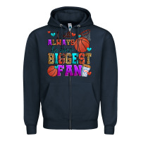 Navy i will always be your biggest fan basketball Zipper Hoodie - Zillion Design Studio