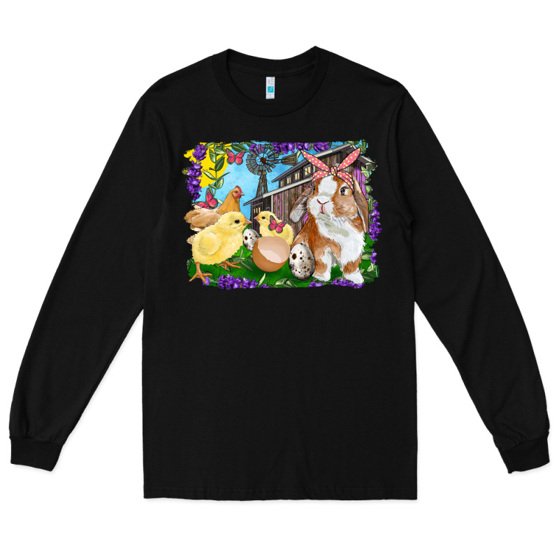 Easter Farm Chicks And Bunny Long Sleeve Tee by RanaPortraitStore | Teevron