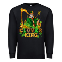 Black st patricks clover king  with shamrocks Premium Sweatshirt - AdoDesignShop