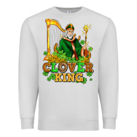 Dove Grey st patricks clover king  with shamrocks Premium Sweatshirt - AdoDesignShop