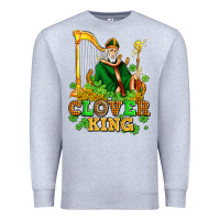 Heather Grey st patricks clover king  with shamrocks Premium Sweatshirt - AdoDesignShop