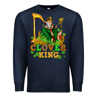 Navy st patricks clover king  with shamrocks Premium Sweatshirt - AdoDesignShop
