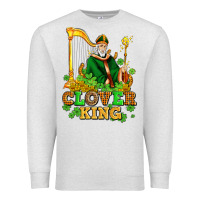 Oatmeal Heather st patricks clover king  with shamrocks Premium Sweatshirt - AdoDesignShop