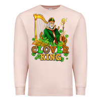Pale Pink st patricks clover king  with shamrocks Premium Sweatshirt - AdoDesignShop