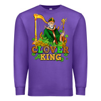 Purple st patricks clover king  with shamrocks Premium Sweatshirt - AdoDesignShop