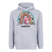 Heather Grey nurse life rainbow Heavyweight Hoodie - JahusDesignShop
