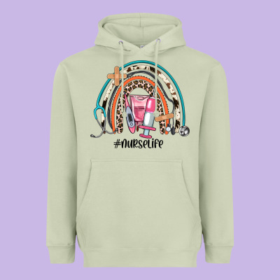 Nurse Life Rainbow Heavyweight Hoodie Designed By Jahusdesignshop