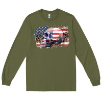 Army Green american skull Long Sleeve Tee - Zillion Design Studio