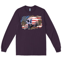 Plum american skull Long Sleeve Tee - Zillion Design Studio