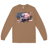 Toasted Coconut american skull Long Sleeve Tee - Zillion Design Studio