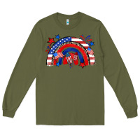 Army Green American rainbow Long Sleeve Tee - Zillion Design Studio