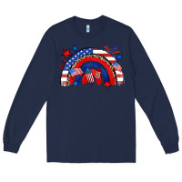 Navy American rainbow Long Sleeve Tee - Zillion Design Studio