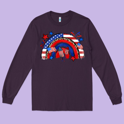 American Rainbow Long Sleeve Tee Designed By Zillion Design Studio