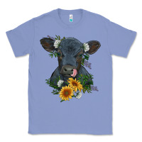 Colony Blue baby cow black angus calf with flowers Classic Tee - RanaPortraitStore