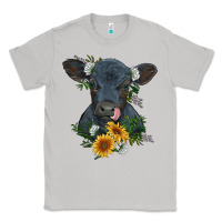 Moon Dust baby cow black angus calf with flowers Classic Tee - RanaPortraitStore