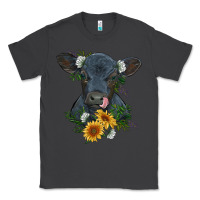 Smoke baby cow black angus calf with flowers Classic Tee - RanaPortraitStore