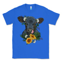 True Royal baby cow black angus calf with flowers Classic Tee - RanaPortraitStore