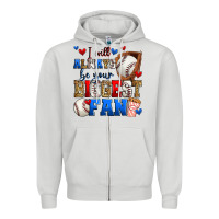 Dove Grey i will always be your biggest fan baseball Zipper Hoodie - Zillion Design Studio